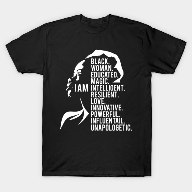 I am a powerful black Woman, black Woman, Black Girl Magic T-Shirt by UrbanLifeApparel